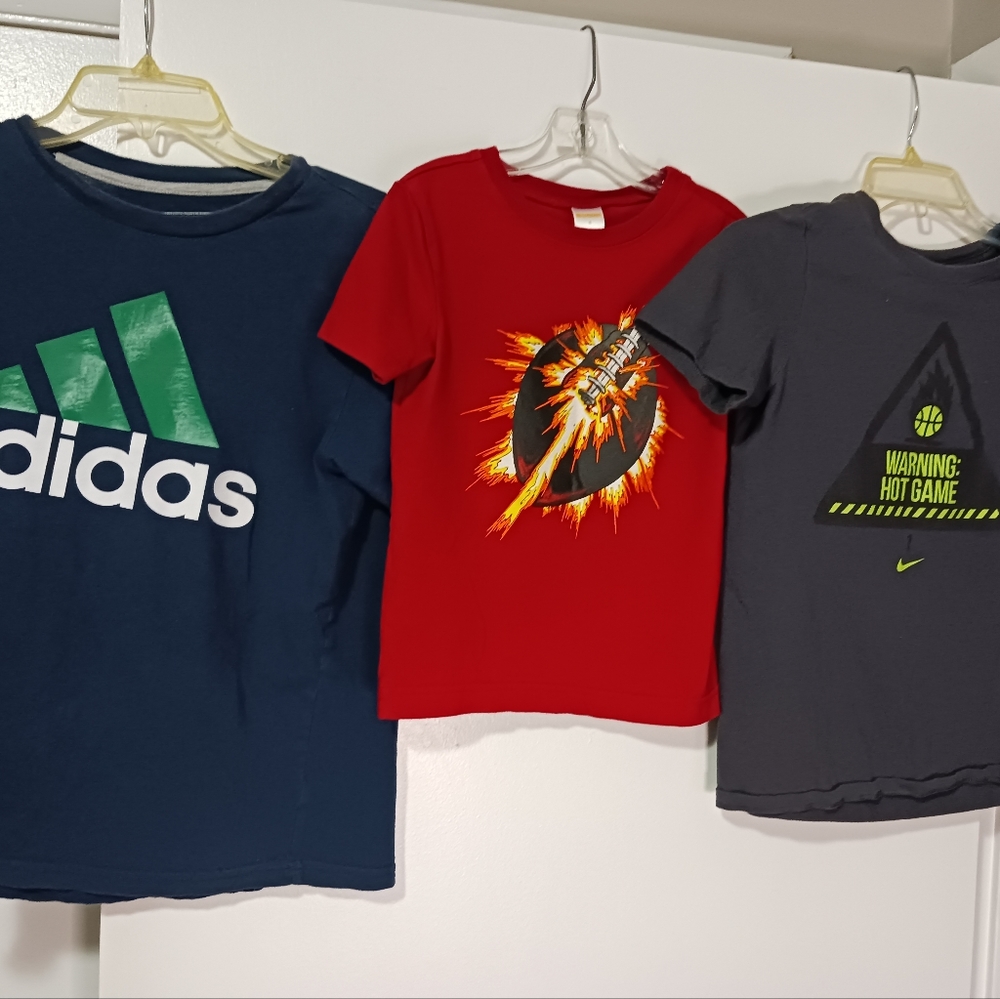 Nike and Adidas children's graphic t-shirts short sleeve lot of three